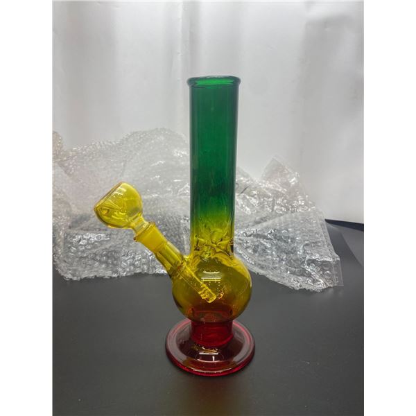 Glass Multi Color Bong With Downstem and Bowl Peace