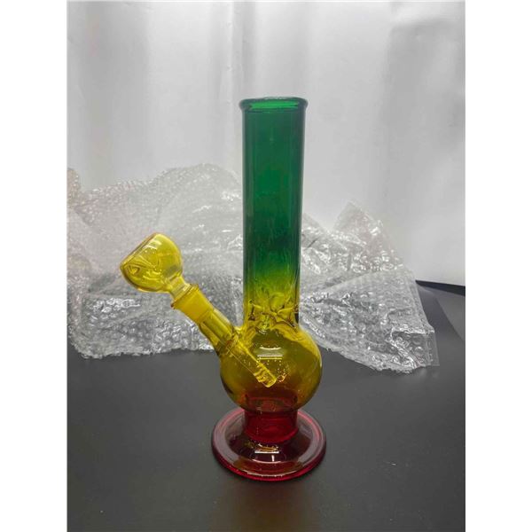 Glass Multi Color Bong With Downstem and Bowl Peace