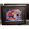 Image 1 : COLE CAUFIELD #22 - COLLECTOR FRAMED PICTURE WITH GAME USED STICK PIECE, : issued by: GREATS OF THE 