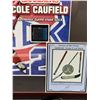 Image 3 : COLE CAUFIELD #22 - COLLECTOR FRAMED PICTURE WITH GAME USED STICK PIECE, : issued by: GREATS OF THE 