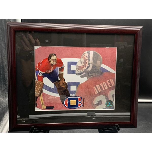 KEN DRYDEN #29- COLLECTOR FRAMED PICTURE WITH GAME USED STICK PIECE, : issued by: GREATS OF THE GAME