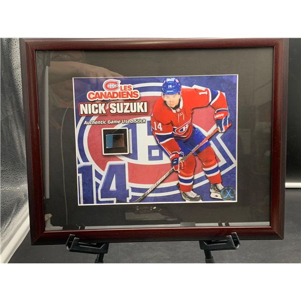 NICK SUZUKI #14 - COLLECTOR FRAMED PICTURE WITH GAME USED STICK PIECE, : issued by: GREATS OF THE GA