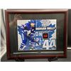 Image 1 : MORGAN RIELLY #44 - COLLECTOR FRAMED PICTURE WITH GAME USED STICK PIECE, : issued by: GREATS OF THE 