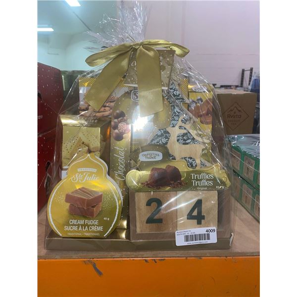 Candy and Sweets Wrapped Christmas Gift Basket