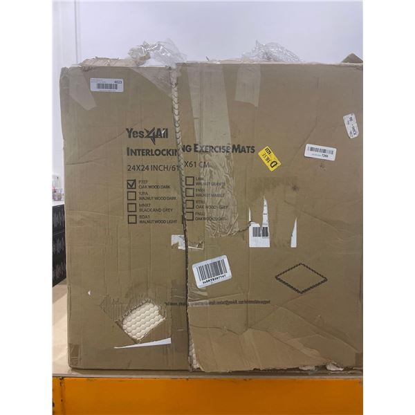 Yes 4 All Interlocking Exercise Mats Oak Wood Dark 24" x 24"