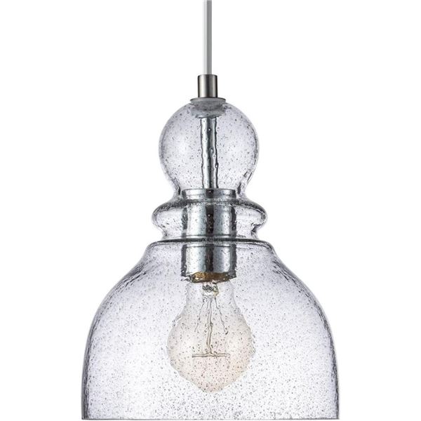 LANROS Farmhouse Mini Pendant Lighting with Handblown Black Sand Powder Glass Shade, Adjustable Cord