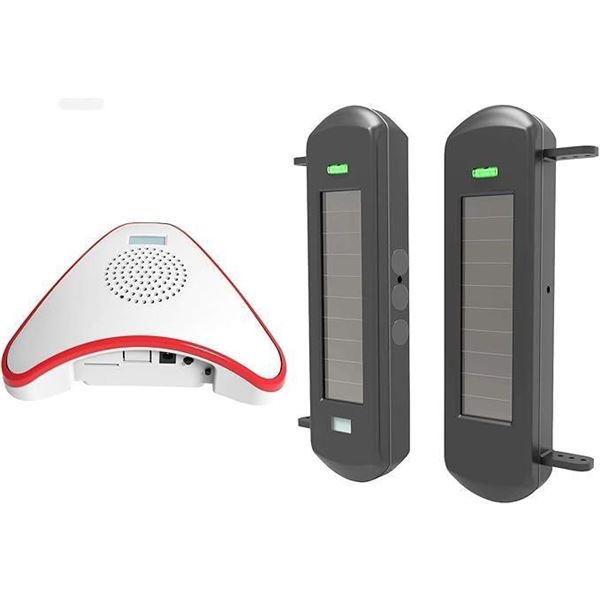 HTZSAFE Solar Wireless Driveway Alarm System- 1/2 Mile Long Transmission Range- 300 Feet Wide Sensor