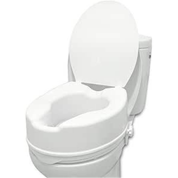 Pepe - Toilet Seat Riser with Lid Raised Toilet Seat, Toilet Riser for Seniors, Toilet Seat Raisers,