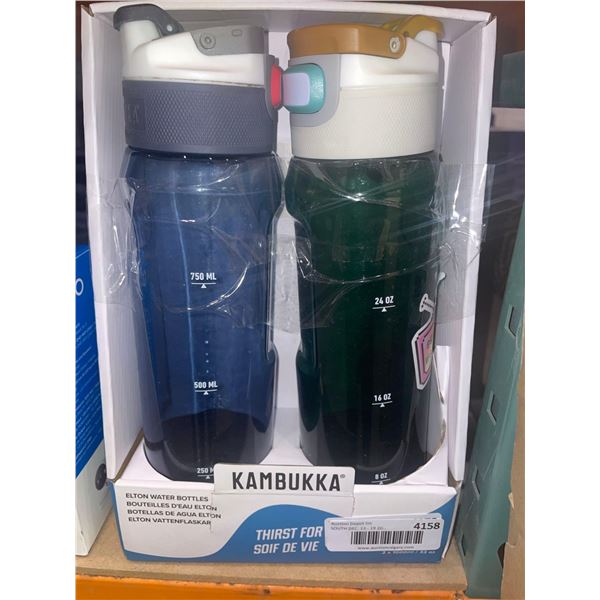 Green and Blue Kambukka Elton Water Bottles 2 x 1000ml