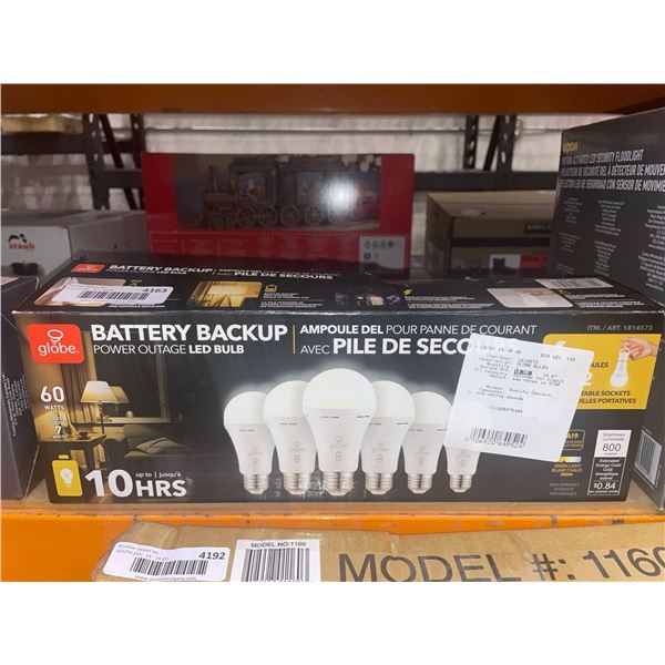 Globe Battery Backup Power Outage LED Bulb 6 Pack