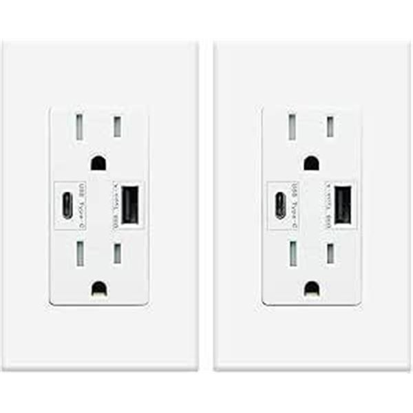 In-Wall USB A & C Receptacles Set of 2