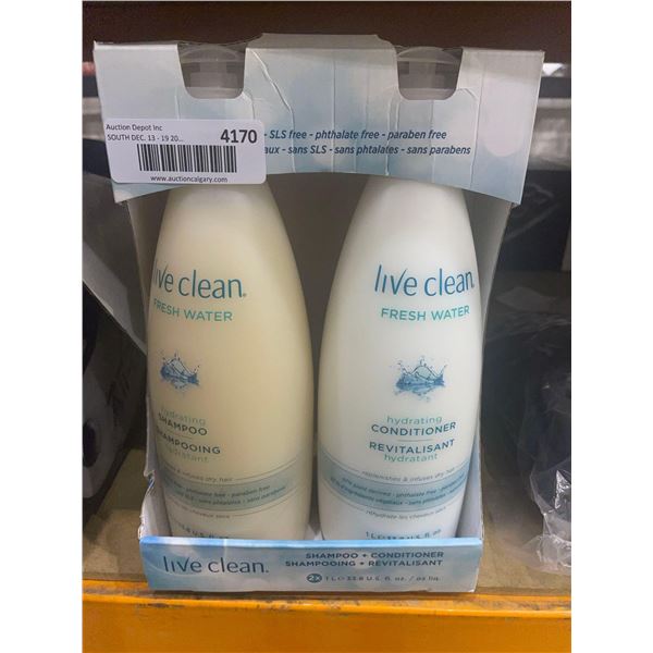 Live Clean Shampoo and Conditioner 2 x 1L