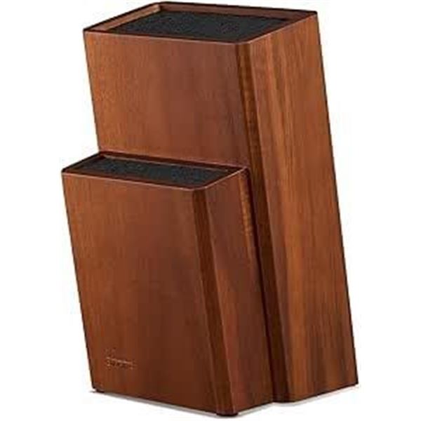 ENOKING Universal Knife Block Without Knives, Acacia Wood Knife Holder/Knife Organizer with Removabl