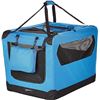 Image 1 : Amazon Basics Premium Folding Portable Soft Pet Dog Crate Carrier Kennel - 30 x 21 x 21 Inches, Blue