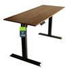Image 1 : AS NEW TECH ORBITS ELECTRIC SIT STAND DESK WITH BLACK FRAME AND BROWN BUTCHER BLOCK TEXTURED TOP