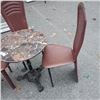 Image 4 : VINTAGE MARBLE TABLE WITH 3 CHAIRS