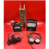 Image 1 : VTG Volt Meters and Headsets w/Leather Storage Case