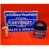 Image 1 : Chevrolet Embossed Sign & Genuine Parts Metal Wall Tool Holder, Approx 8" Tall