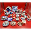 Image 1 : VTG Porcelain Blue Cobalt Floral China Set & Dishes