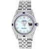 Image 3 : Rolex Mens Stainless Steel Sapphire and Diamond Datejust Wristwatch