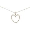 Image 1 : 14KT White Gold 0.05 ctw Diamond Heart Pendant with Chain