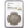Image 1 : 1884-CC $1 Morgan Silver Dollar Coin NGC AG3