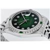 Image 8 : Rolex Mens Stainless Steel Green Vignette Emerald and Diamond Datejust Wristwatch