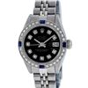 Image 2 : Rolex Ladies Stainless Steel Sapphire and Diamond Datejust Wristwatch