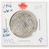 Image 1 : 1942 CANADA 50 CENT W,W,II 80% SILVER,