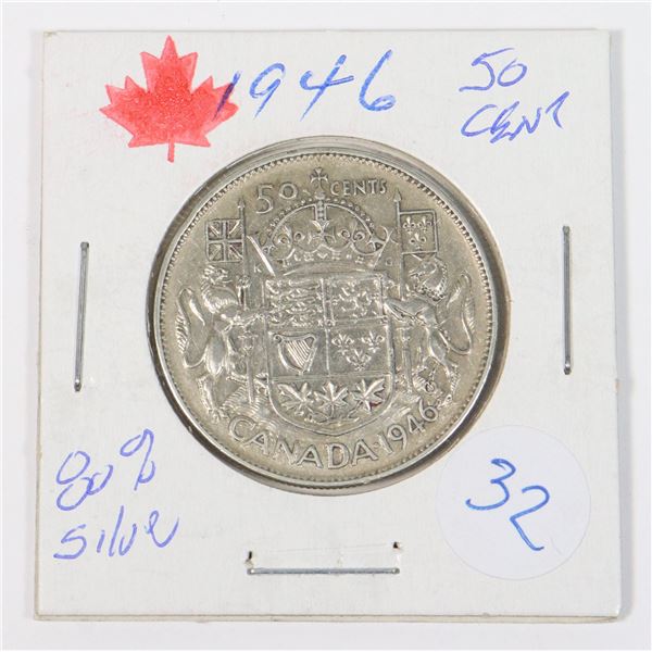 1946 50 CENT I 80% SILVER ONLY 920,235 MINTED
