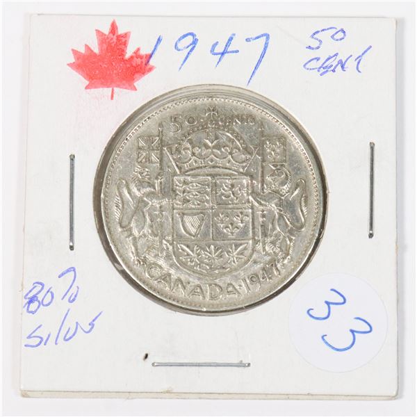 1947 C- 7 50 CENT 80% SILVER ONLY 424,887 MINTED