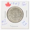 Image 1 : 1947 C- 7 50 CENT 80% SILVER ONLY 424,887 MINTED
