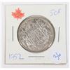 Image 1 : 1952 CANADA 50 CENT W.W. II 80% SILVER