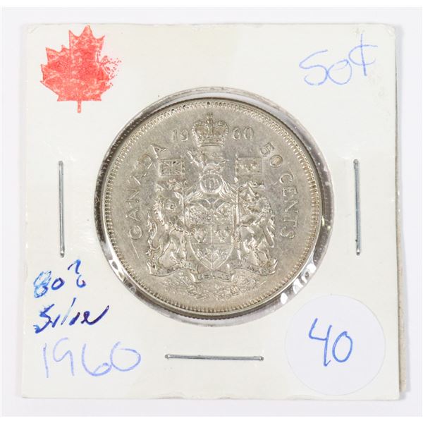 1960 CANADA 50 CENT 80% SILVER
