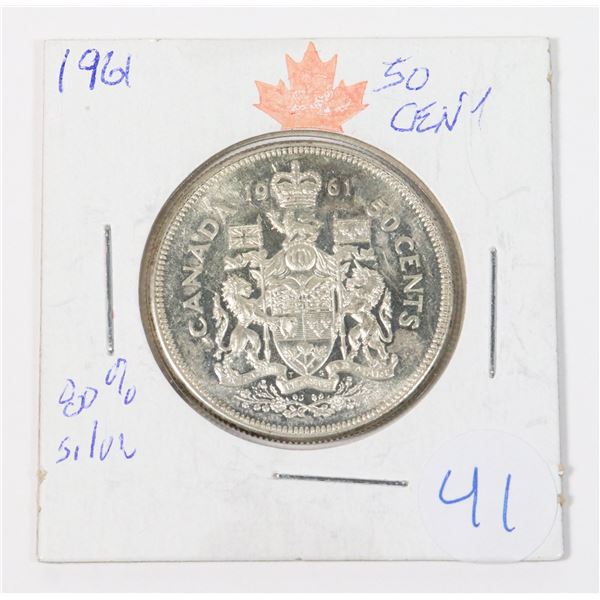 1961 CANADA 50 CENT 80% SILVER