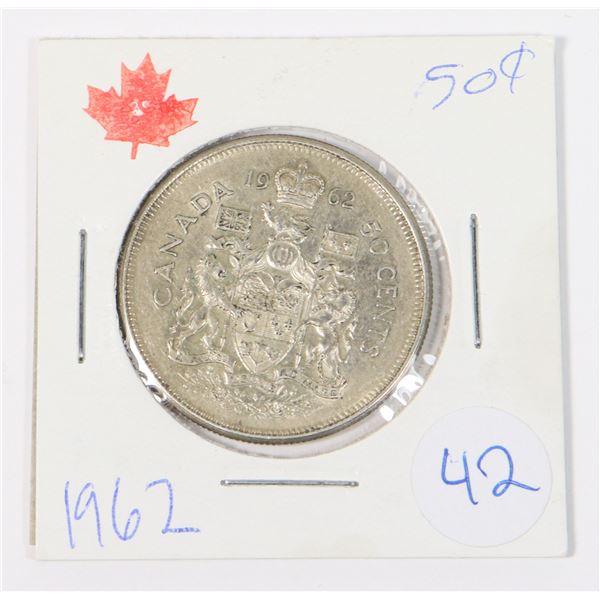 1962 CANADA 50 CENT 80% SILVER
