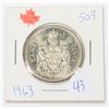 Image 1 : 1963 CANADA 50 CENT 80% SILVER MS-64