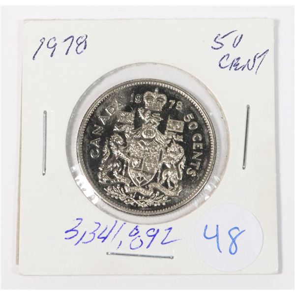 1978 50 CENT BEAUTIFUL EXAMPLE ONLY 3,341,892 MINT
