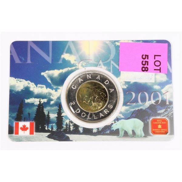 2001 SPECIAL PACKAGED PROOF TOONIE FROSTED IMAGE