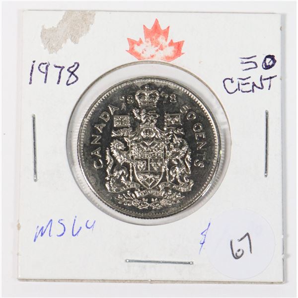 1978 50 CENT NICE EXAMPLE MATCHES DOLLAR ABOVE