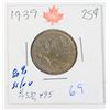Image 1 : 1939 CANADA QUARTER 80 % SILVER