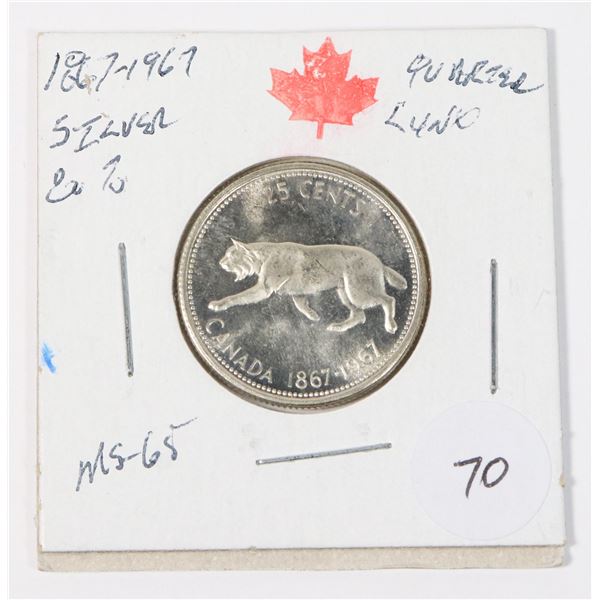 1867-1967 QUARTER FROM ESTATE ROLL MS-65