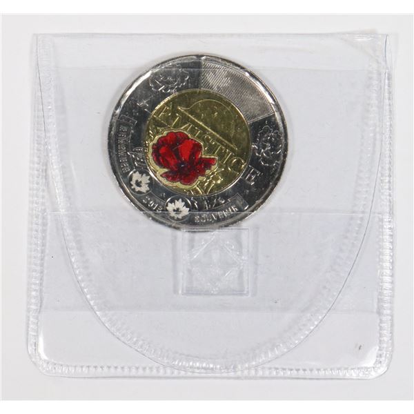 2018 CANADA ARMISTICE COLORED TOONIE FROM ROLL