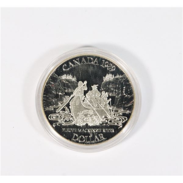 1989 CANADA SILVER PROOF DOLLAR IN DISPLAY BOX