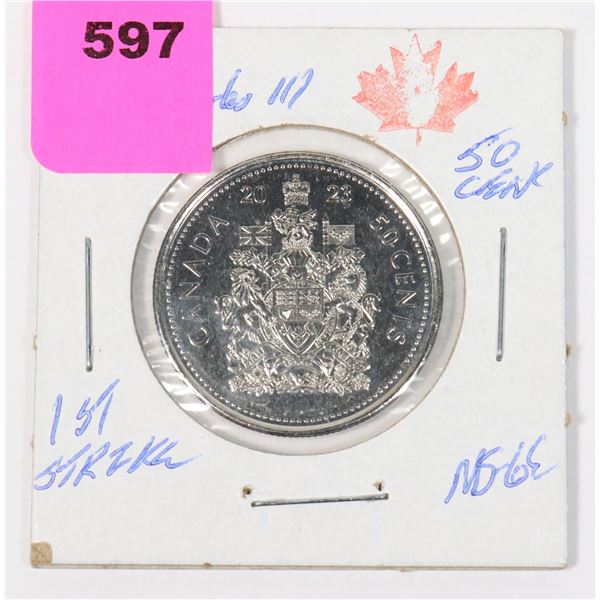 2023 CANADA KING CHARLES III 50 CENT FIRST STRIKE