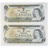 Image 1 : TWO 1973 $1.00 BILLS PREFIX ECH SEQUENTIAL