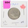 Image 1 : 1940 CANADA QUARTER W.W.II 80% SILVER