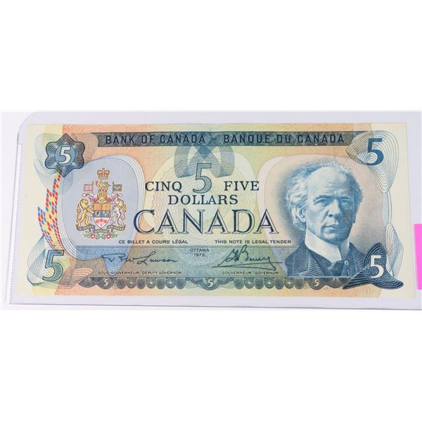 1979 FIVE DOLLAR BILL BRILLIANT COLORS, GEM UNC 64