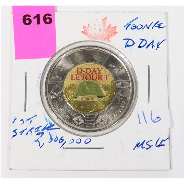 2018 COLORED D-DAY COMMEMORATIVE TOONIE