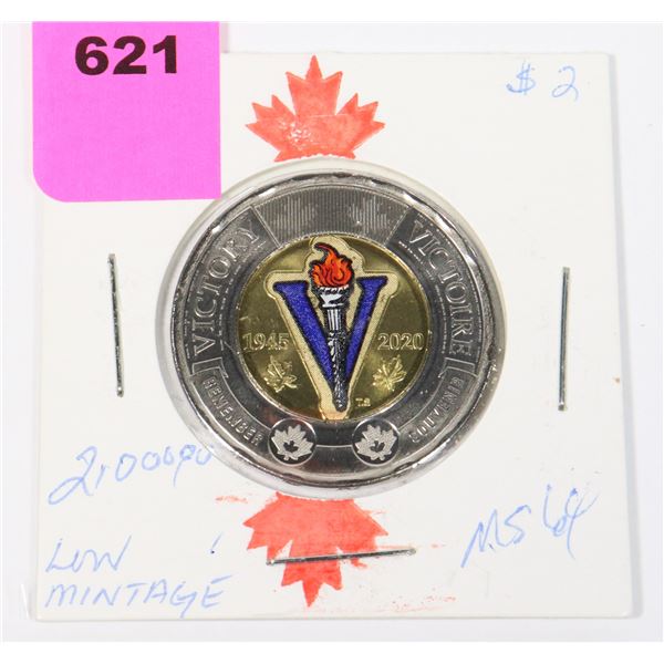 1945-2020 COMMEMORATIVE TOONIE VICTORY COLORED